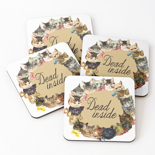 Item preview, Vintage Cat Illustration Slogan - "Dead Inside" version designed and sold by SocietyCrumbles.