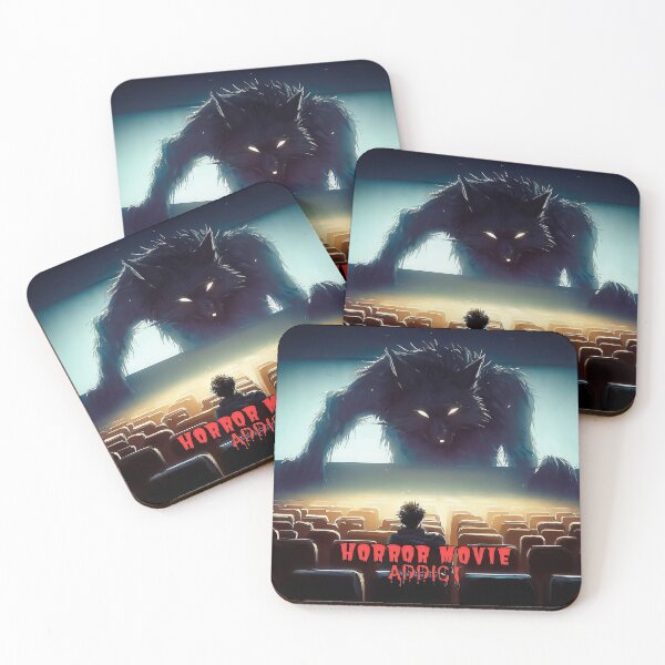 Item preview, Horror movie addict werewolf in cinema hall designed and sold by TomFrontierArt.