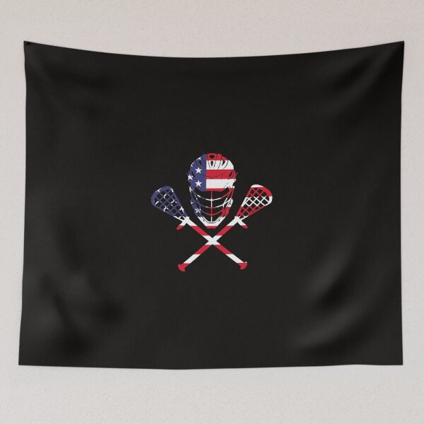 Item preview, Lacrosse American Vintage Flag LAX Helmet Stick 4th Of July designed and sold by WandaHermann.
