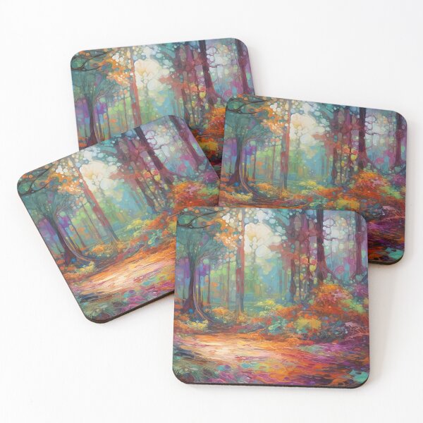 Item preview, Impressionistic woods painting 8 designed and sold by Red Witch Art.