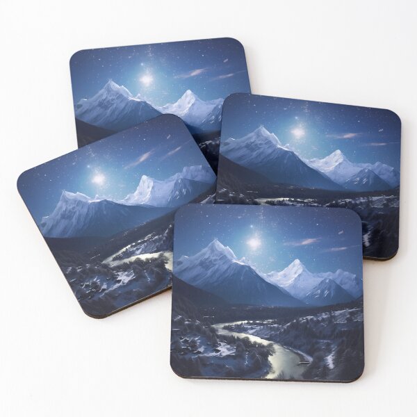 Item preview, A River Running Through A Snowy Valley & Mountain designed and sold by GiveMeMood.