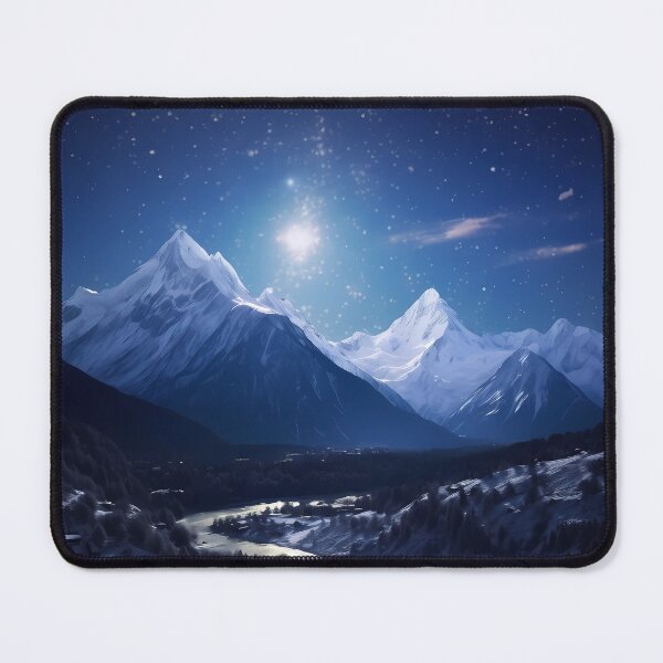Item preview, A River Running Through A Snowy Valley & Mountain designed and sold by GiveMeMood.