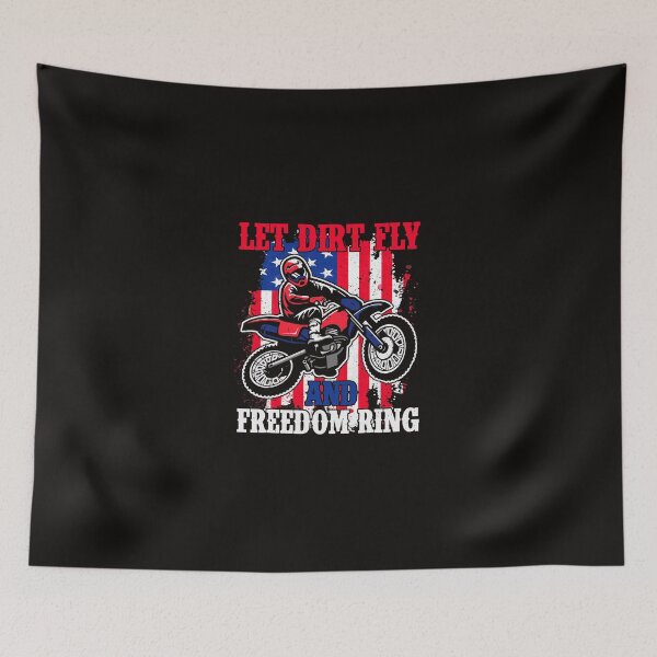 Item preview, Let Dirt Fly And Freedom Ring American 4th Of July Dirt Bike designed and sold by WandaHermann.