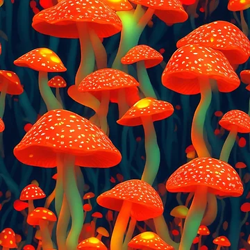 Aperçu de l'œuvre Glowing mushroom forest pattern de Rothnaric