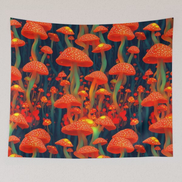 Item preview, Glowing mushroom forest pattern designed and sold by Rothnaric.
