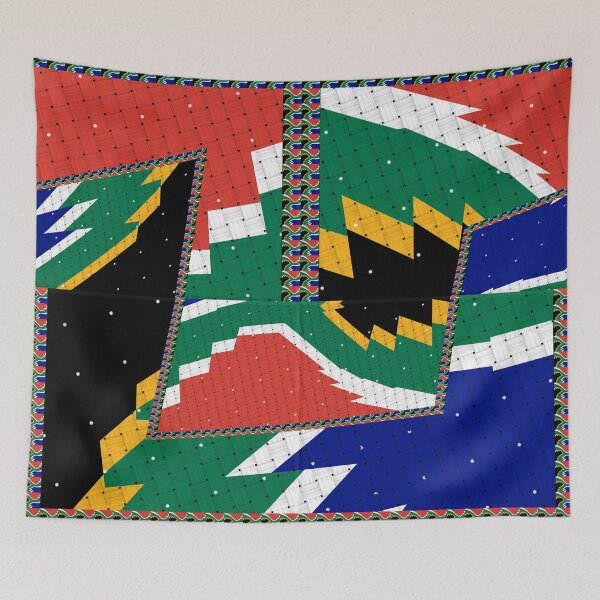 Item preview, Attractive original abstract geometric artwork, inspired by the South African flag in a vintage style. designed and sold by Ralek.
