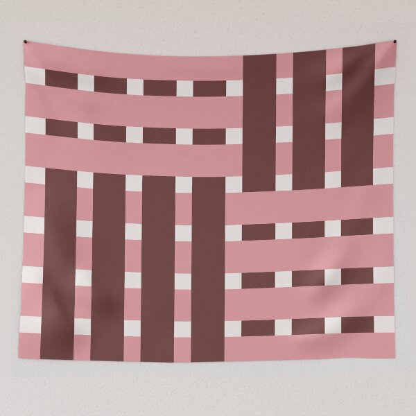 Item preview, Fabric Weave Design - Matt Rib Weave Irregular Pattern - Ivory and Rose designed and sold by DesignCentrum.