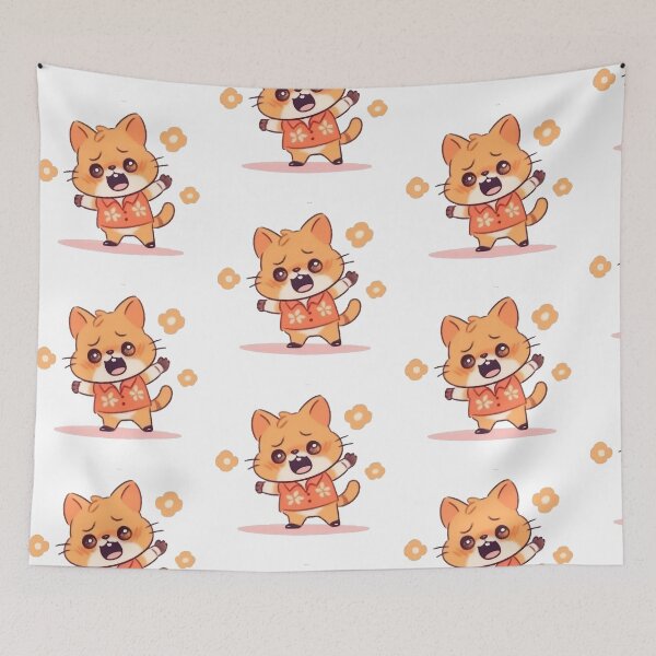Item preview, orange hugging cat designed and sold by HappyCuteCat.