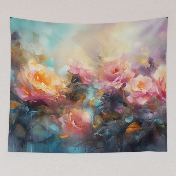 Item preview, Rose garden Impressionism painting 8 designed and sold by Red Witch Art.