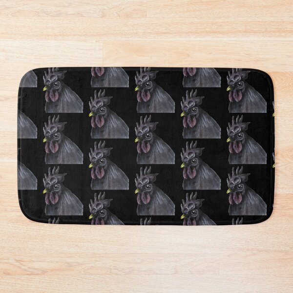 Item preview, Black Ayam Cemani rooster watercolour painting designed and sold by Funsize-Art.