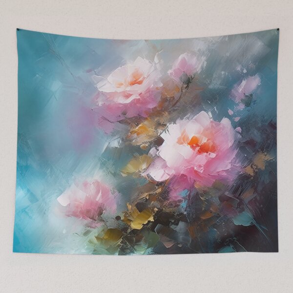 Item preview, Rose garden Impressionism painting 9 designed and sold by Red Witch Art.