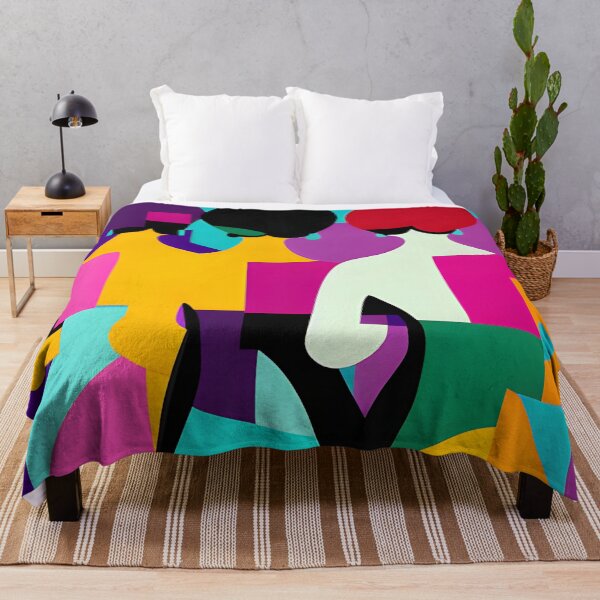Item preview, Three vibrant retro style vintage abstract models standing from behind designed and sold by mahercara.