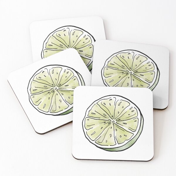 Item preview, Green lime slice watercolor illustration  designed and sold by JinJinYoon.