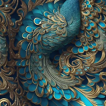 Artwork thumbnail, Jeweled peacock pattern by Rothnaric
