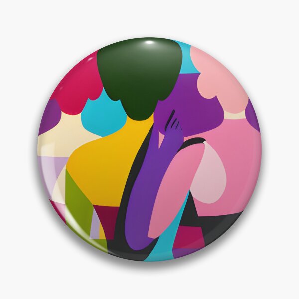 Item preview, Three vibrant retro style vintage abstract models standing from behind designed and sold by mahercara.