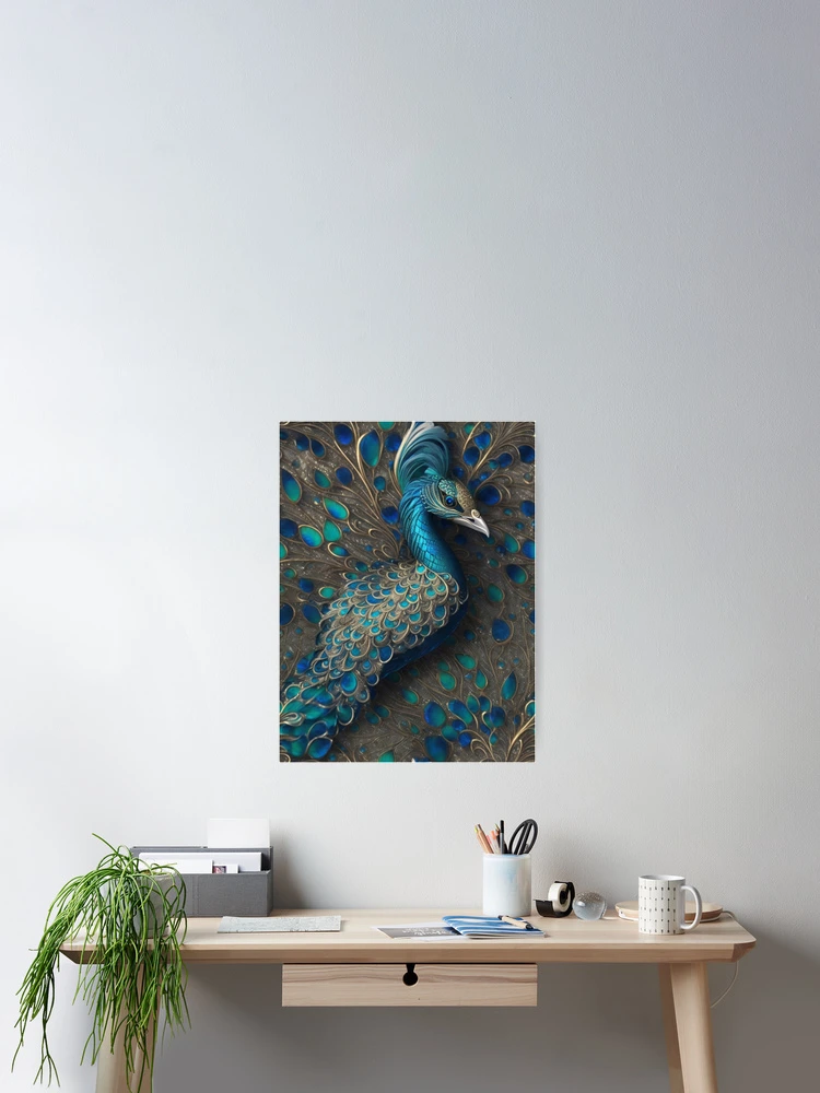 Aperçu 2 sur 3. Poster avec l'œuvre Jeweled male peacock pattern créée et vendue par Rothnaric.