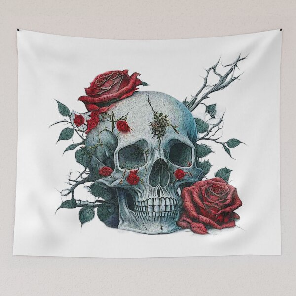 Aperçu de l'œuvre Fleurs de crâne et de roses créée et vendue par sergeibz.