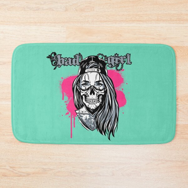 Item preview, Bad girl (Mala chica): Tattooed girl with light eyes, cap and skull scarf. About pink graffiti. designed and sold by MonstersVariety.