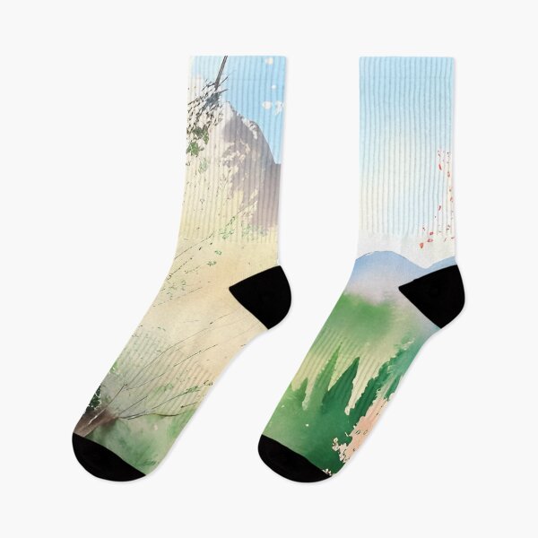 Item preview, Watercolor Mountain Landscape - Impressionism and Chinese painting designed and sold by joejiing.