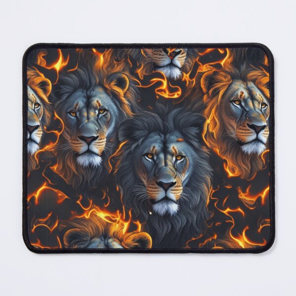 Item preview, Lion heads in flames pattern designed and sold by Rothnaric.