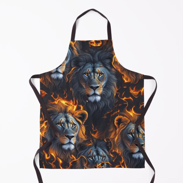 Aperçu de l'œuvre Lion heads in flames pattern créée et vendue par Rothnaric.