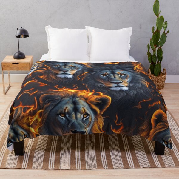 Item preview, Lion heads in flames pattern designed and sold by Rothnaric.