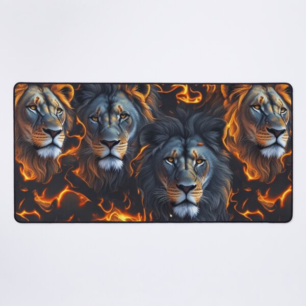 Item preview, Lion heads in flames pattern designed and sold by Rothnaric.
