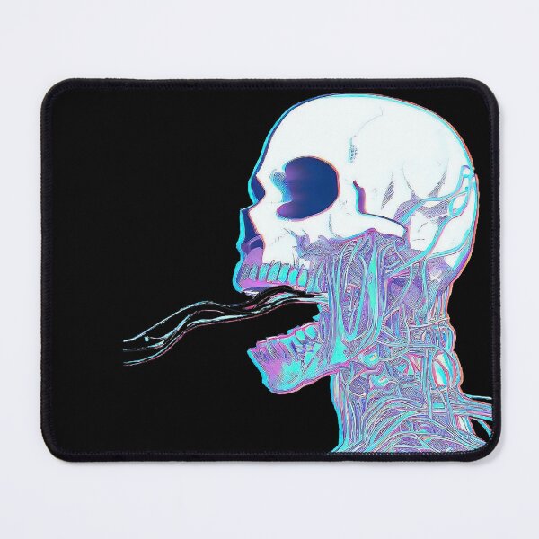 Item preview, Spooky Retro glitch cyborg skull vaporwave designed and sold by TomFrontierArt.