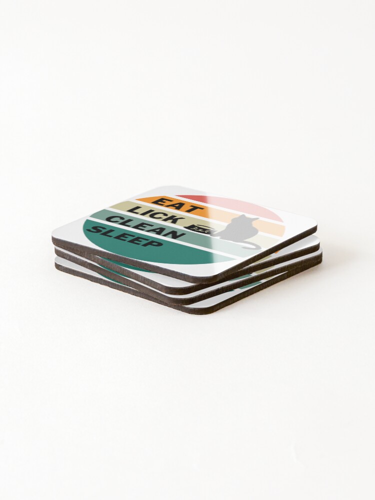 Thumbnail 4 of 5, Coasters (Set of 4), The Cat's Daily Routine designed and sold by Designfs.