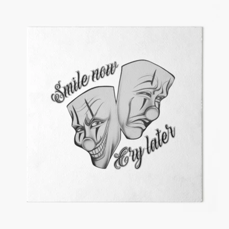 Happy Sad Masks 1 Laugh Now Cry Later Clown Face Gangster Biker Thug Tattoo  Illustration Theater.svg .PNG Clipart Vector Cricut Cut Cutting - Etsy  Israel