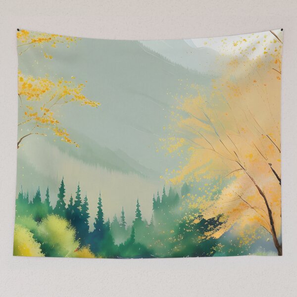 Item preview, Watercolor Mountain Landscape - Impressionism and Chinese painting designed and sold by joejiing.