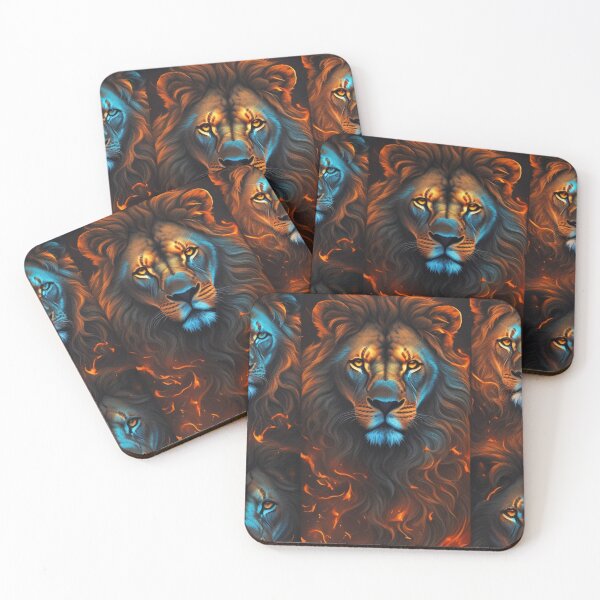 Item preview, Flames pattern with lion heads designed and sold by Rothnaric.