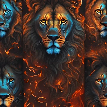 Aperçu de l'œuvre Flames pattern with lion heads de Rothnaric