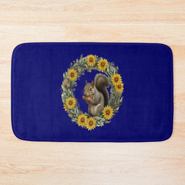 Item preview, Gray Squirrel With Yellow Flower Wreath Kentucky State Tattoo Art designed and sold by taiche.
