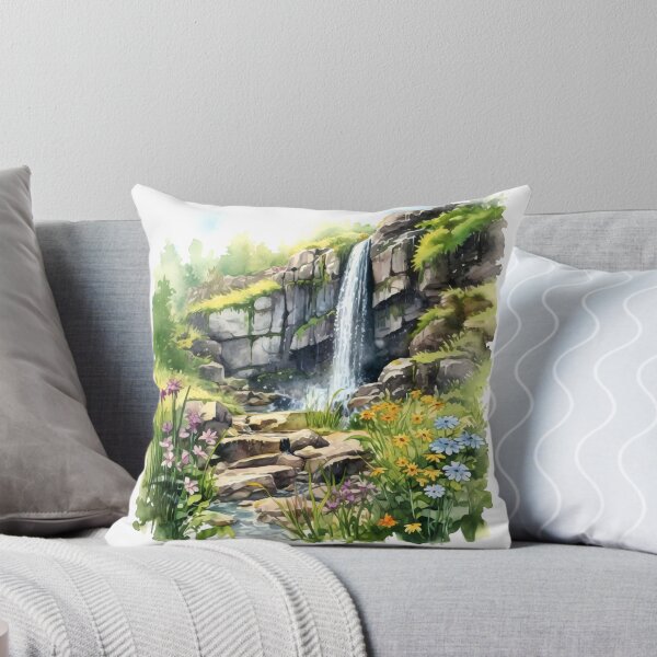 Item preview, Clipart de cascada pintoresca, belleza escénica, cascada cautivadora, cataratas impresionantes, agua majestuosa, maravilla de la naturaleza, vista pintoresca designed and sold by CoolorPaint.