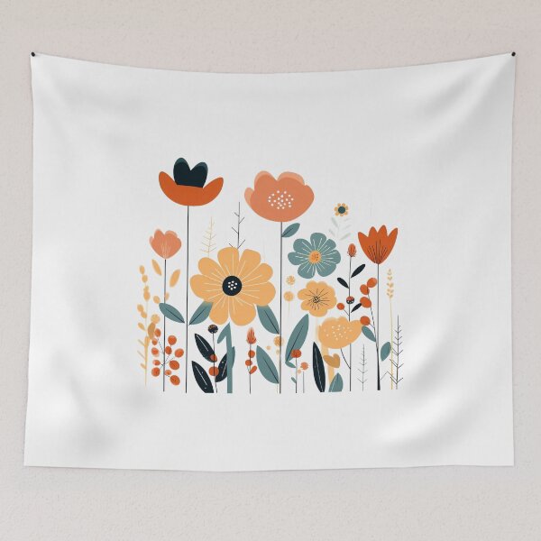 Item preview, Simple Illustration of Garden flowers, Minimal Illiustration, Garden flowers, Botanical, Floral, Wildflower, Nature lover, designed and sold by PrintsPatterns-.