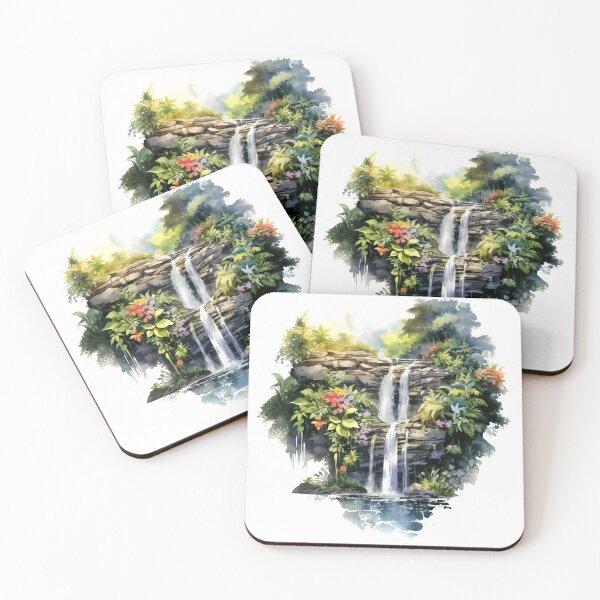 Item preview, Picturesque Waterfall Clipart, Scenic Beauty, Captivating Cascade, Breathtaking Falls, Majestic Water, Nature's Wonder, Picturesque View designed and sold by CoolorPaint.