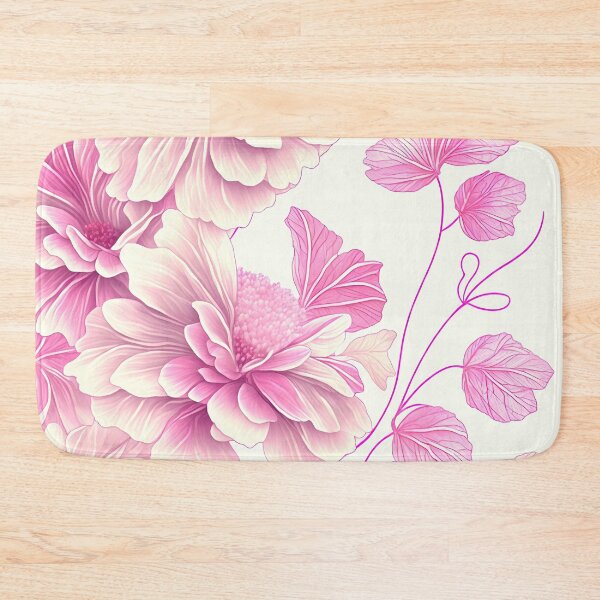 Item preview, Whispering Petals: Pink Flowers on a White Background designed and sold by cece4410.