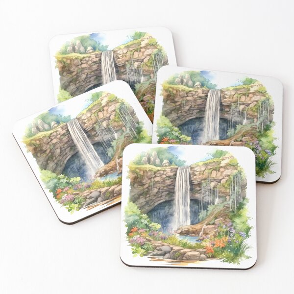Item preview, Picturesque Waterfall Clipart, Scenic Beauty, Captivating Cascade, Breathtaking Falls, Majestic Water, Nature's Wonder, Picturesque View designed and sold by CoolorPaint.