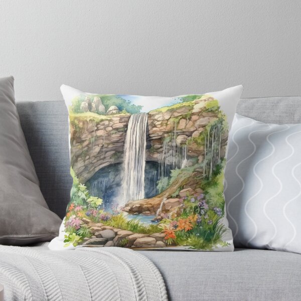 Item preview, Clipart de cascada pintoresca, belleza escénica, cascada cautivadora, cataratas impresionantes, agua majestuosa, maravilla de la naturaleza, vista pintoresca designed and sold by CoolorPaint.
