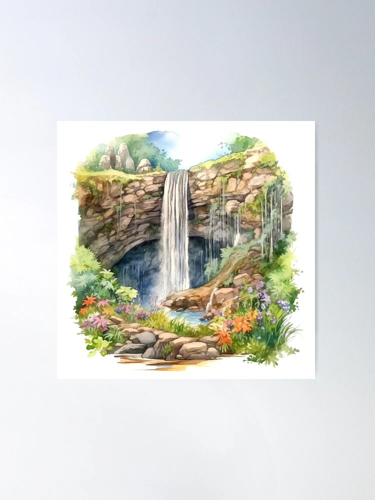 絵画 Spectacular Waterfall spectacular-nature-with-wide-