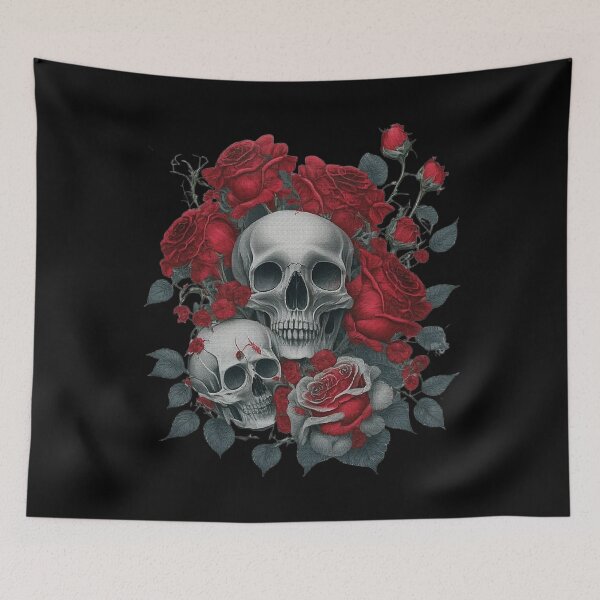 Item preview, Skull and roses flowers designed and sold by sergeibz.