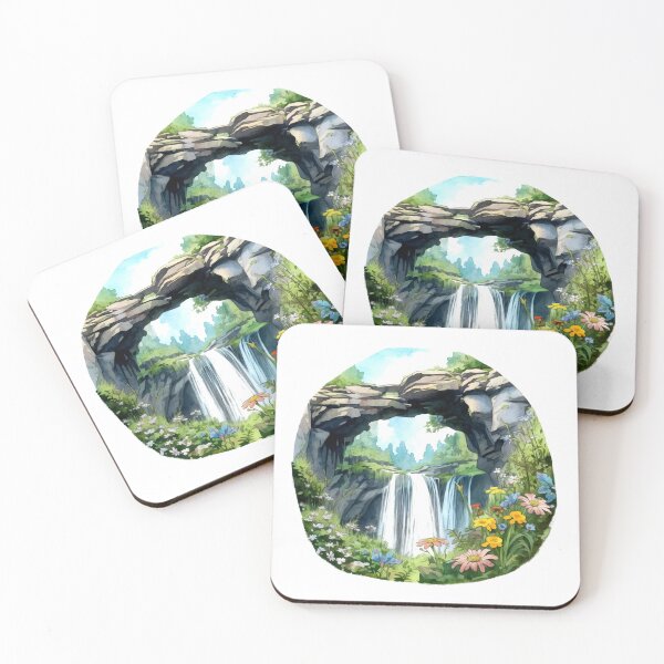 Item preview, Picturesque Waterfall Clipart, Scenic Beauty, Captivating Cascade, Breathtaking Falls, Majestic Water, Nature's Wonder, Picturesque View designed and sold by CoolorPaint.