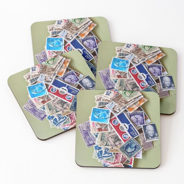 Item preview, Pile of old used stamps vertical designed and sold by Ponted.
