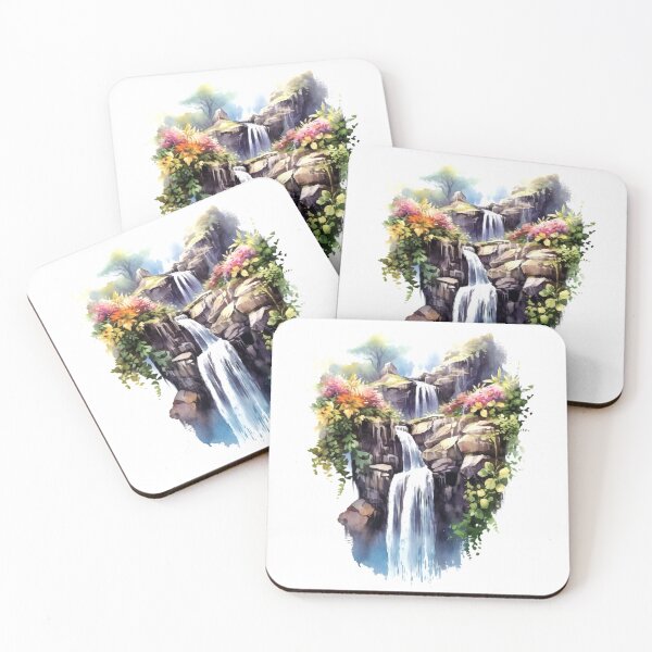 Item preview, Picturesque Waterfall Clipart, Scenic Beauty, Captivating Cascade, Breathtaking Falls, Majestic Water, Nature's Wonder, Picturesque View designed and sold by CoolorPaint.