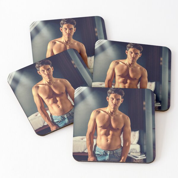 Item preview, Sexy handsome young man standing shirtless in his bedroom designed and sold by Mercurius-M.