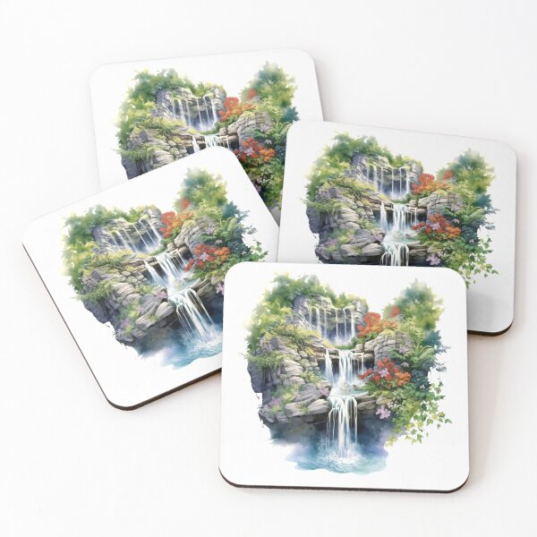Item preview, Picturesque Waterfall Clipart, Scenic Beauty, Captivating Cascade, Breathtaking Falls, Majestic Water, Nature's Wonder, Picturesque View designed and sold by CoolorPaint.