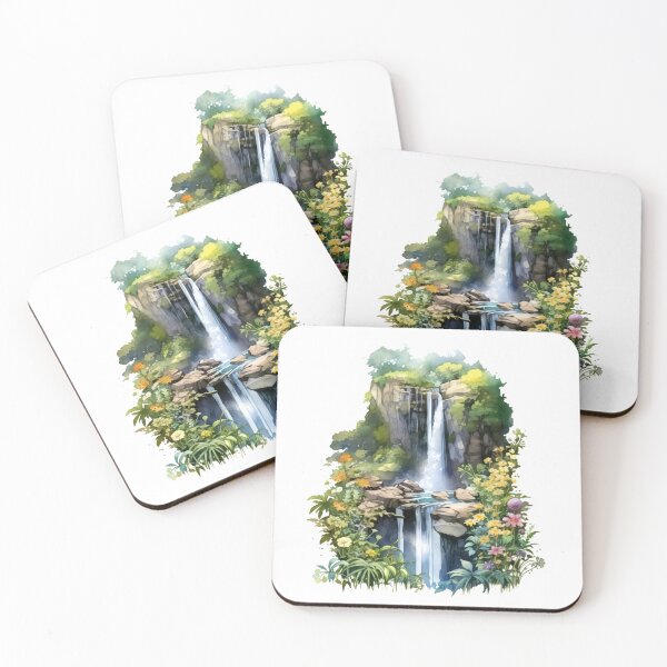 Item preview, Picturesque Waterfall Clipart, Scenic Beauty, Captivating Cascade, Breathtaking Falls, Majestic Water, Nature's Wonder, Picturesque View designed and sold by CoolorPaint.