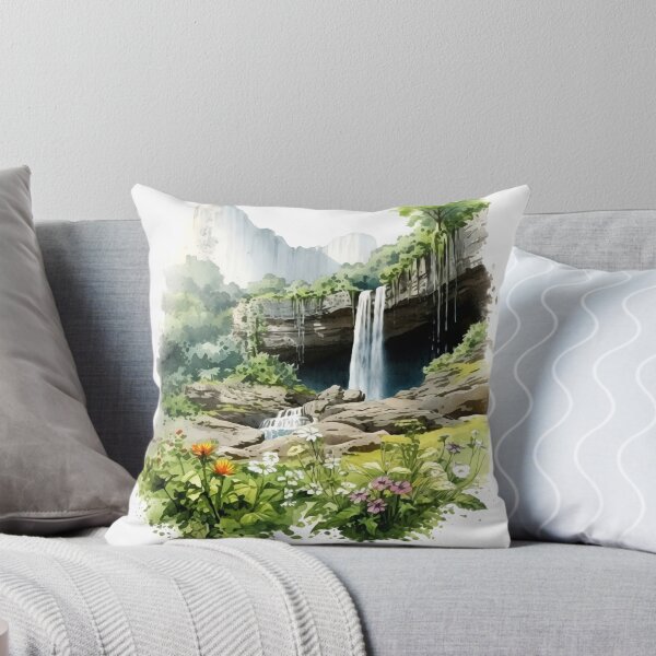 Item preview, Clipart de cascada pintoresca, belleza escénica, cascada cautivadora, cataratas impresionantes, agua majestuosa, maravilla de la naturaleza, vista pintoresca designed and sold by CoolorPaint.