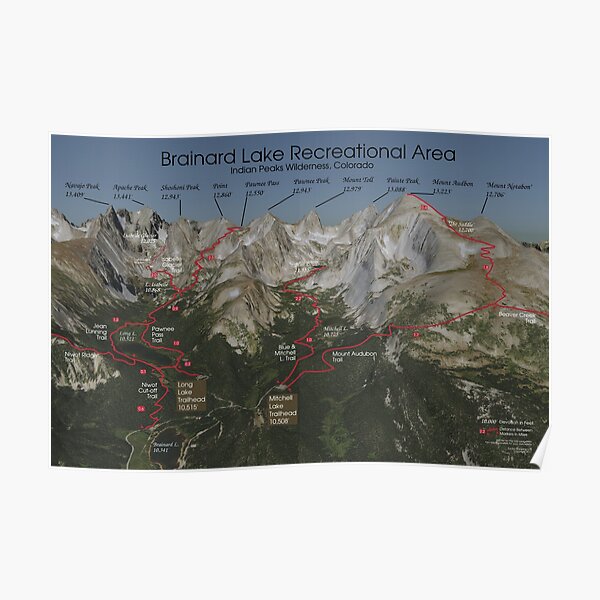 Brainard Lake Recreation Area: Indian Peaks Wilderness Poster